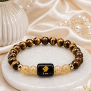 Leo (सिंह राशि) Zodiac Tiger Eye & Citrine Bracelet